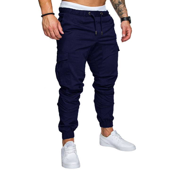 Men Tapered Cargo Jogger with elastic waistband, drawstring and pouch pockets Mune Fashion