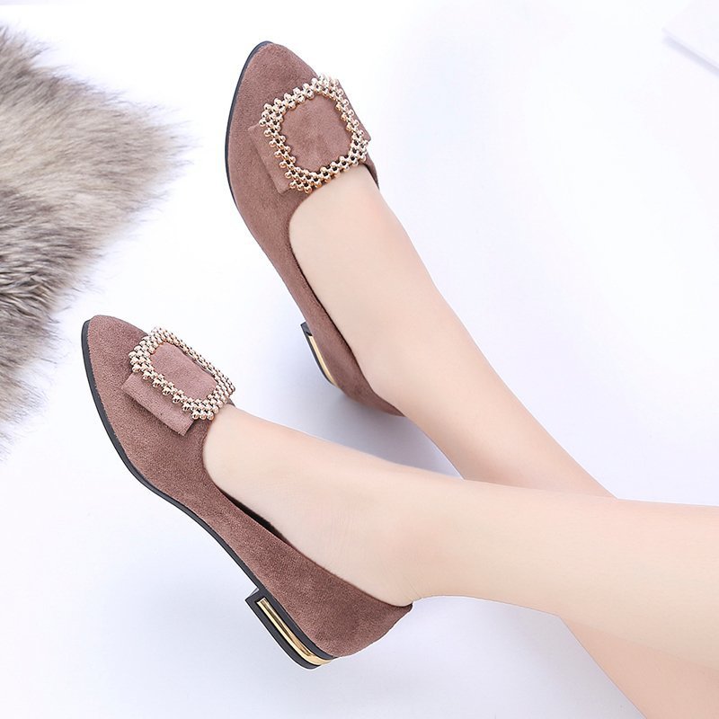 Women's pointed toe Comfort Ballerina with sparkling decorative application and metallic heel edge Mune Fashion