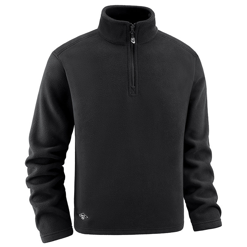 Men's fleece pullover with troyer collar and half zipper made of soft microfleece Mune Fashion