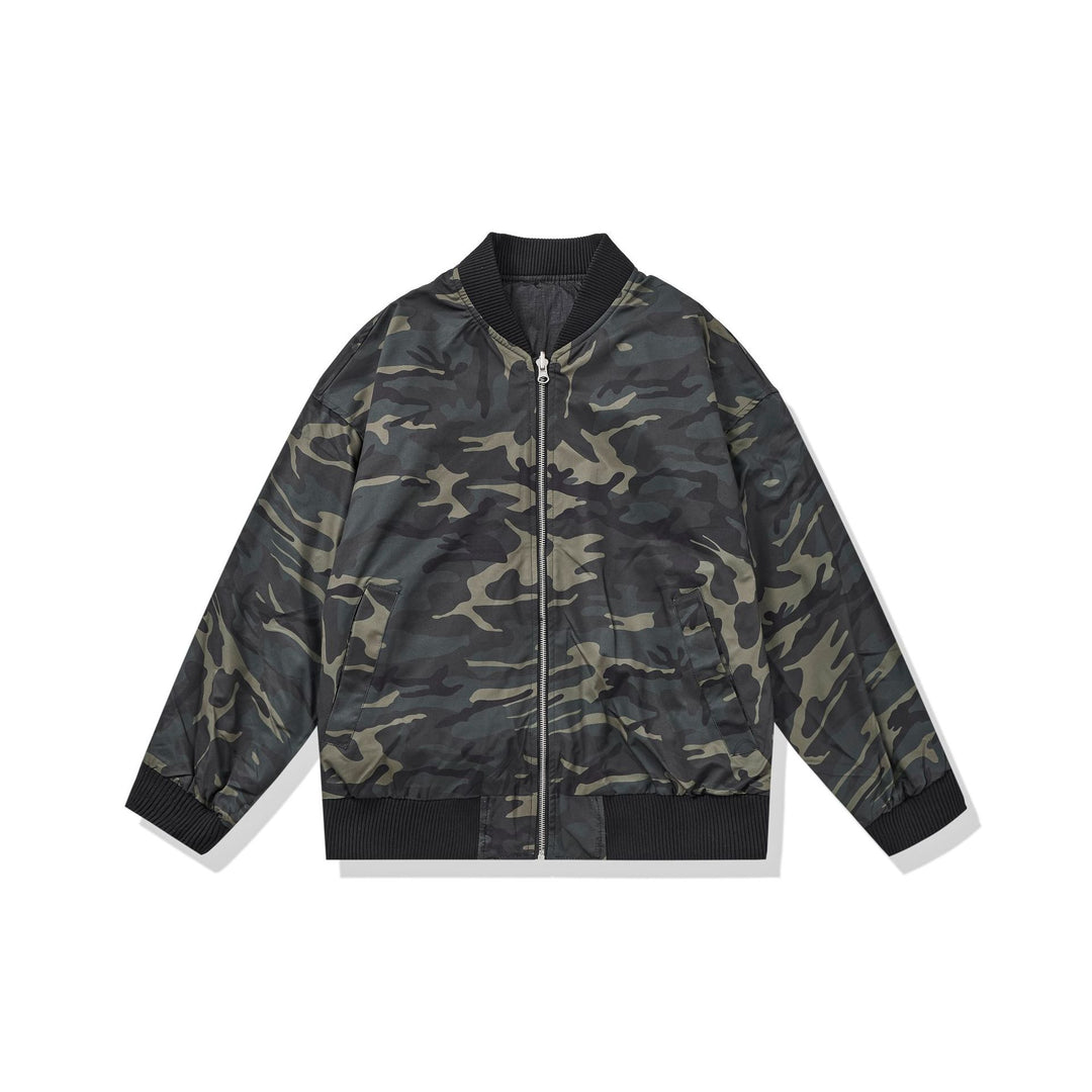 Unisex Lightweight Boxy Bomber Jacket made of Nylon with Ribbed Collar and Flap Pockets Mune Fashion