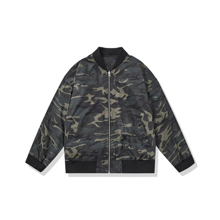 Unisex Lightweight Boxy Bomber Jacket made of Nylon with Ribbed Collar and Flap Pockets Mune Fashion