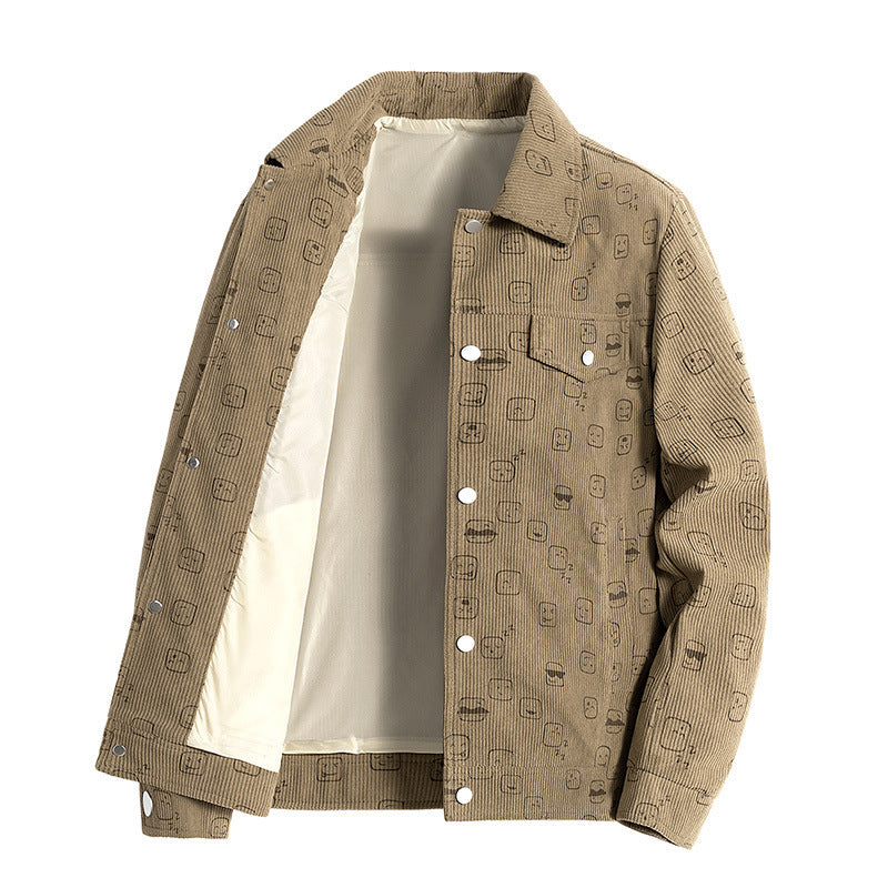 Men's Fashion Cord Jacket with Unique Pattern Mune Fashion