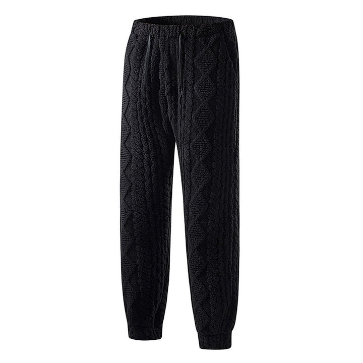 Damen Strukturierte Strick-Jogginghose mit Zopfmuster und elastischem Bund Mune Fashion