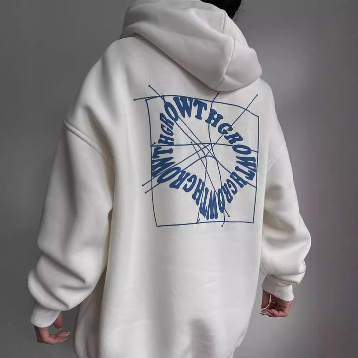 Ladies Oversize Hoodie with Graphic Print on the Back Mune Fashion