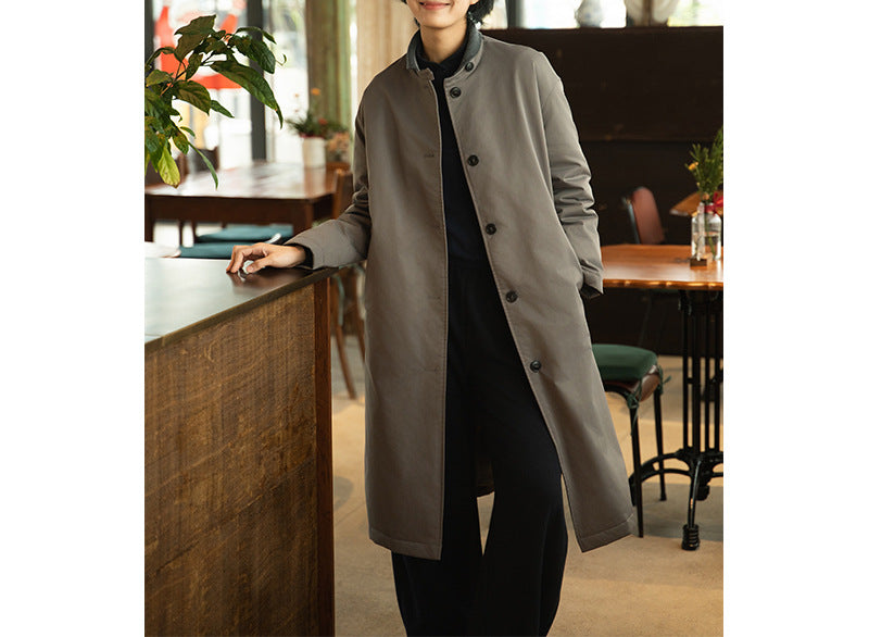 Women Urban Mid-length Coat Mune Fashion