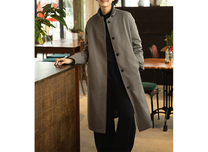 Women Urban Mid-length Coat Mune Fashion