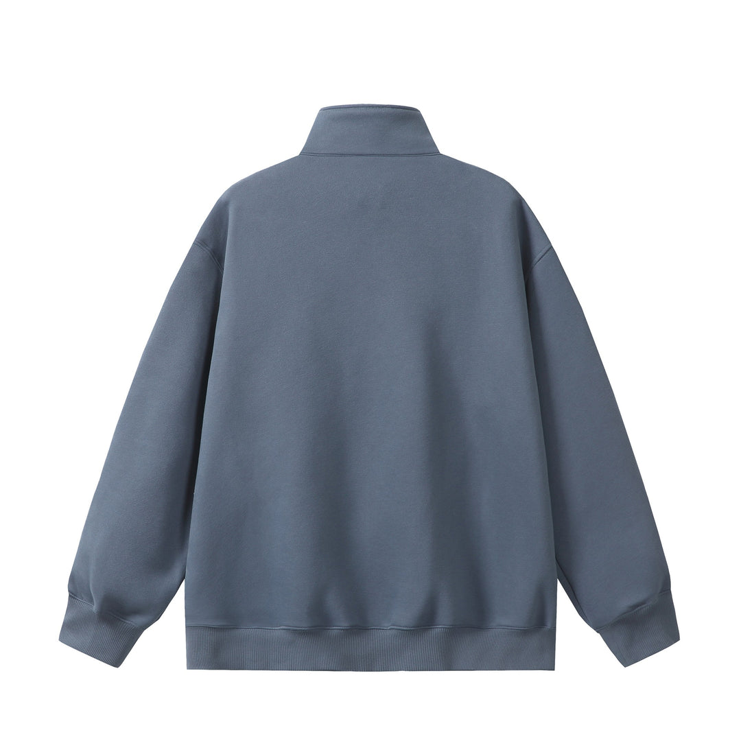 Unisex Oversize Sweatshirt with Half Zip, High Funnel Neck and Kangaroo Pocket Mune Fashion