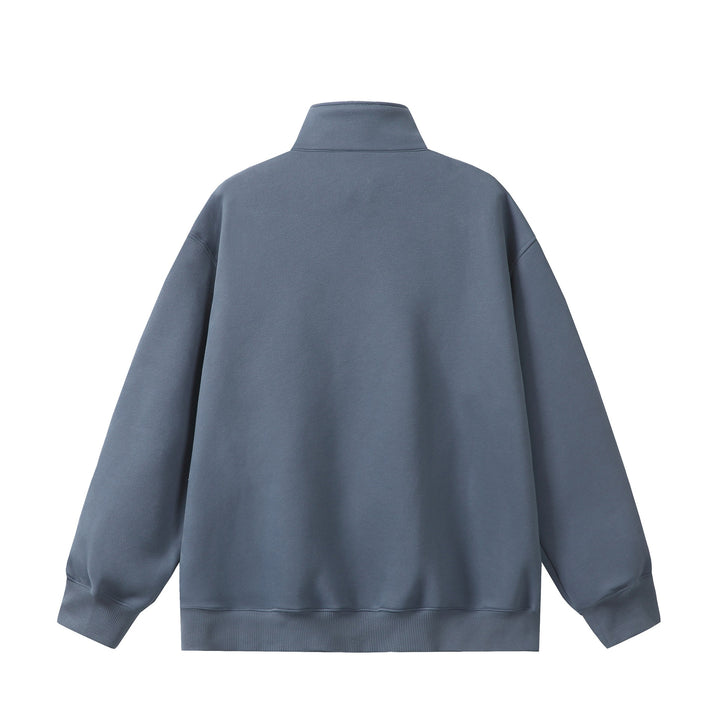 Unisex Oversize Sweatshirt with Half Zip, High Funnel Neck and Kangaroo Pocket Mune Fashion