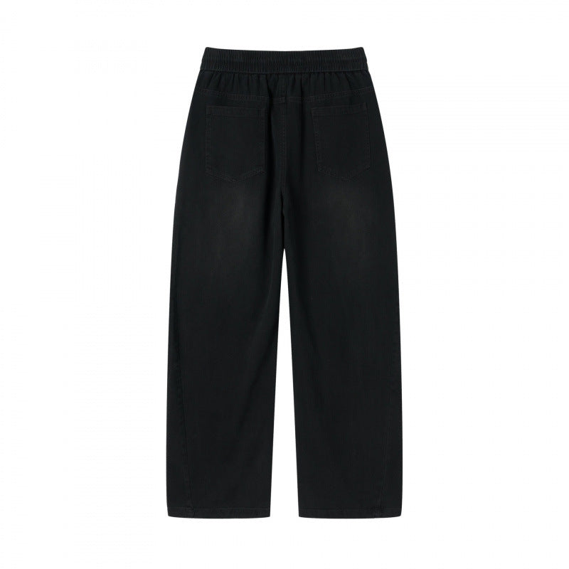 Women's wide High-Waist pants with elastic waistband, drawstring, and patch pockets Mune Fashion