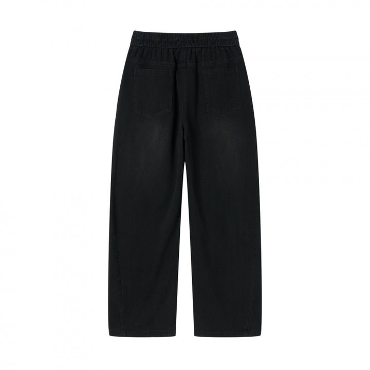 Women's wide High-Waist pants with elastic waistband, drawstring, and patch pockets Mune Fashion