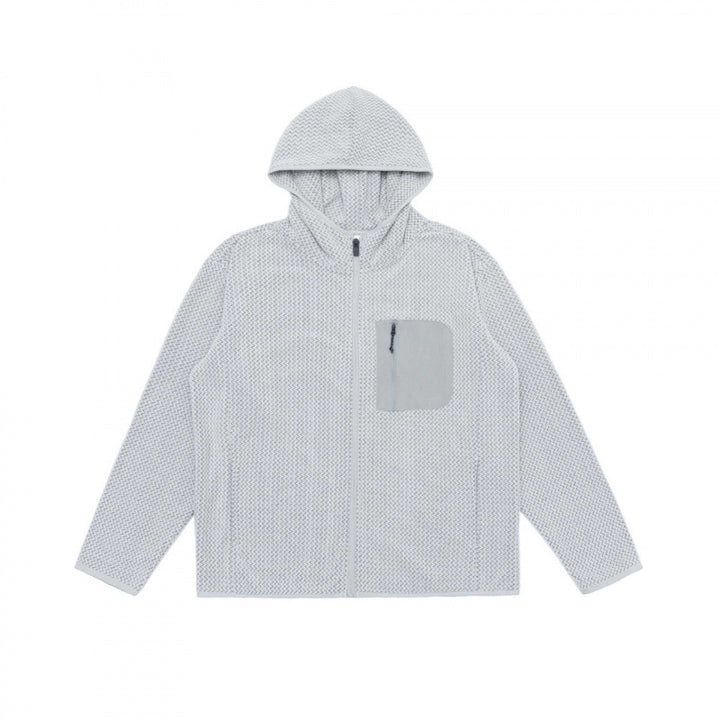Unisex Hooded Fleece Jacket with Full Zip, Textured Knit and Chest Zip Pocket Mune Fashion