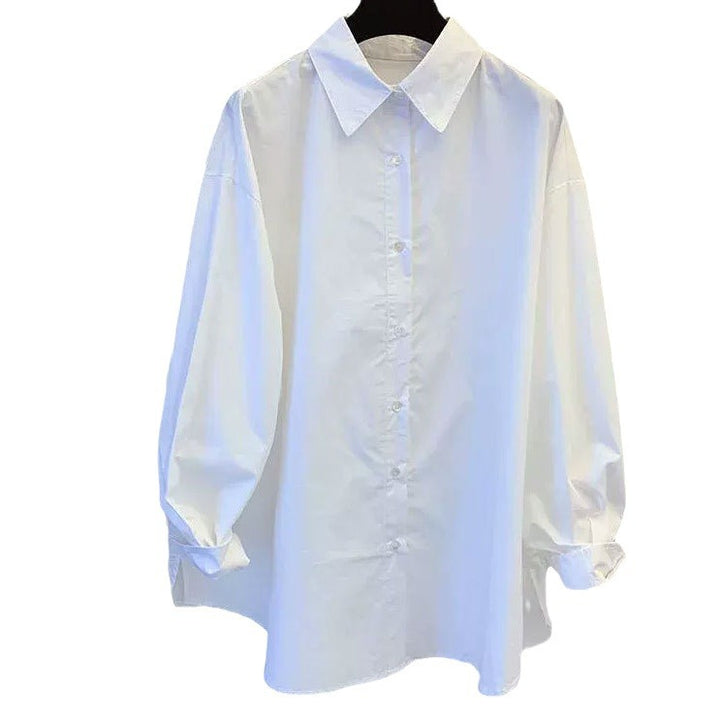 Women's Casual Cotton Blouse with Puff Sleeves Mune Fashion