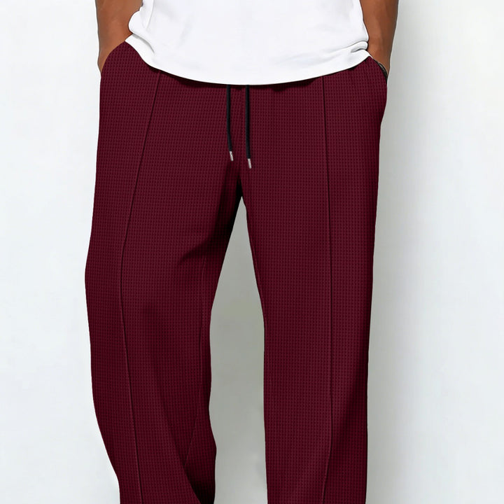 Men's custom-made jogging pants with drawstring waistband, crease and structured stretch quality Mune Fashion
