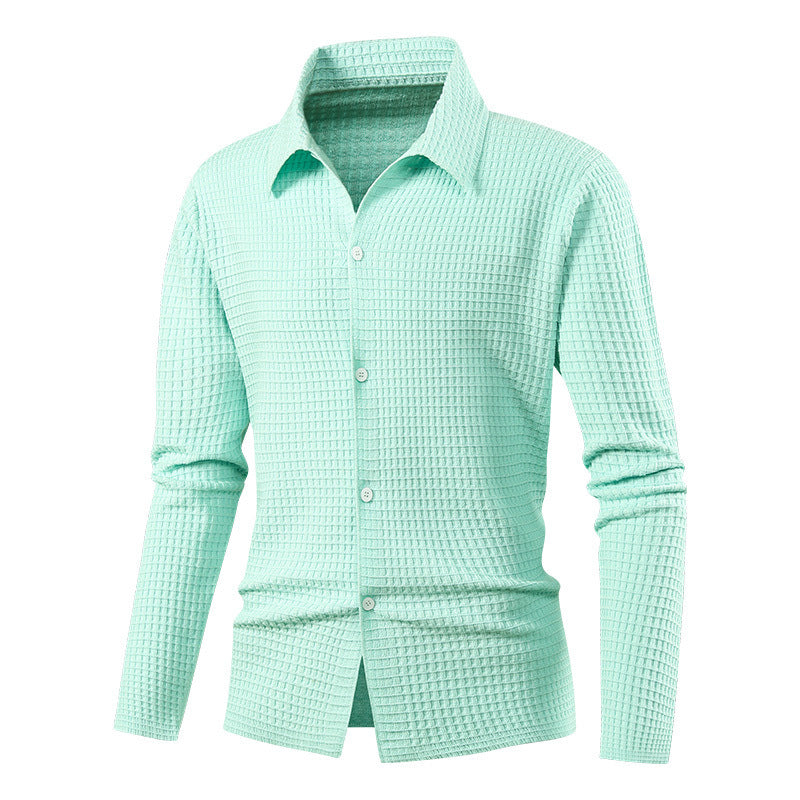 Men's Elegant Long Sleeve Shirt with Texture Mune Fashion