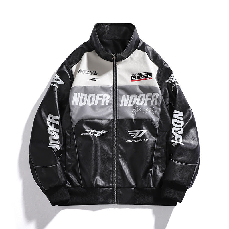 Men's Sporty Synthetic Leather Jacket Mune Fashion