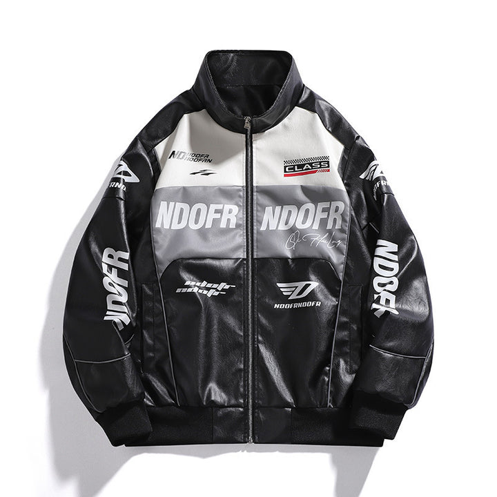 Men's Sporty Synthetic Leather Jacket Mune Fashion
