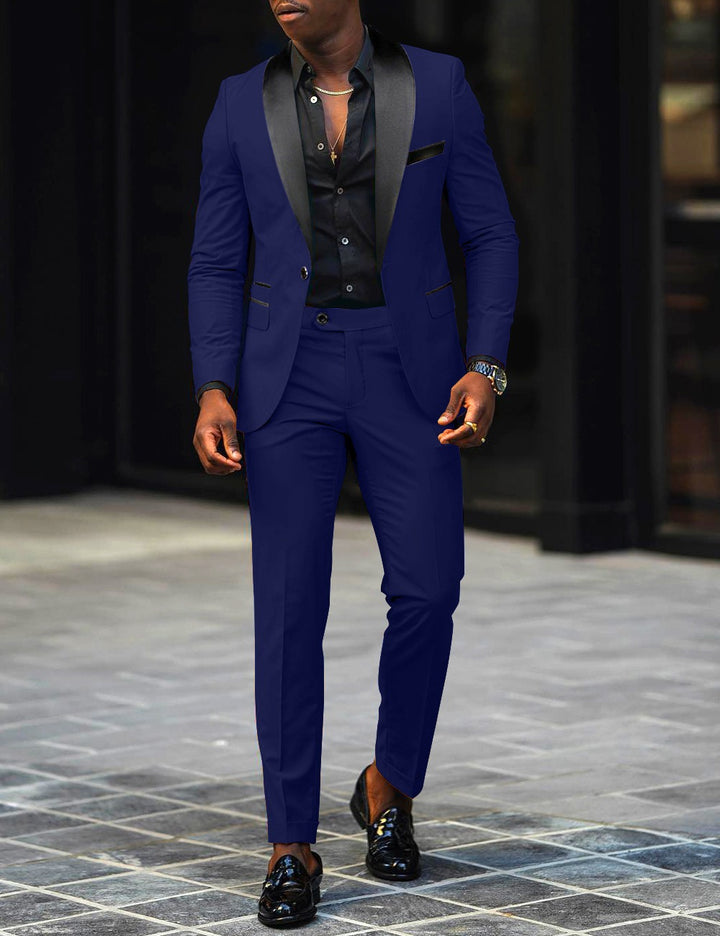 Men's narrow cut tuxedo with satin lapels and slim-fit trousers Mune Fashion