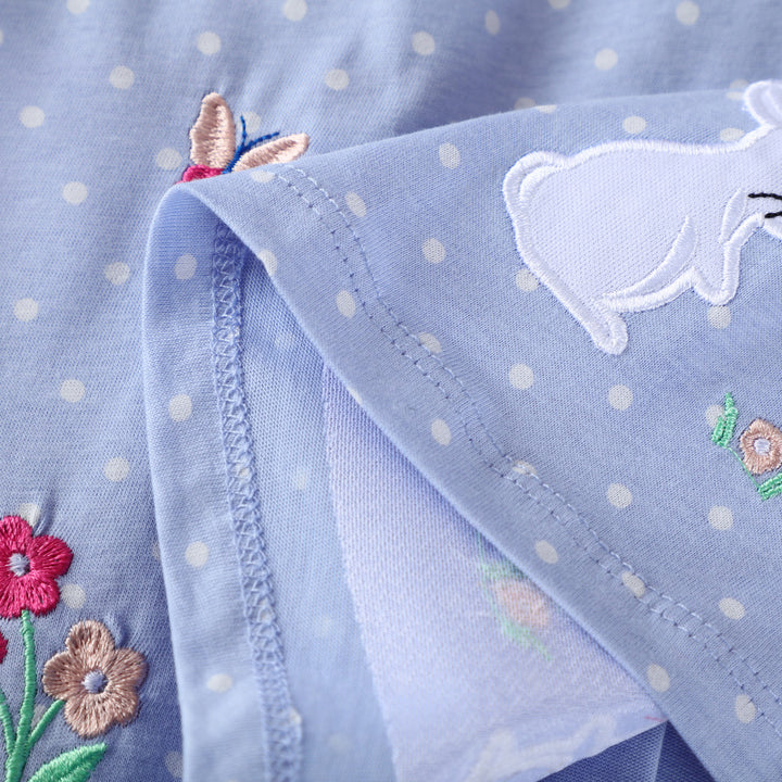 Girls cotton dress with cute rabbit motif Mune Fashion