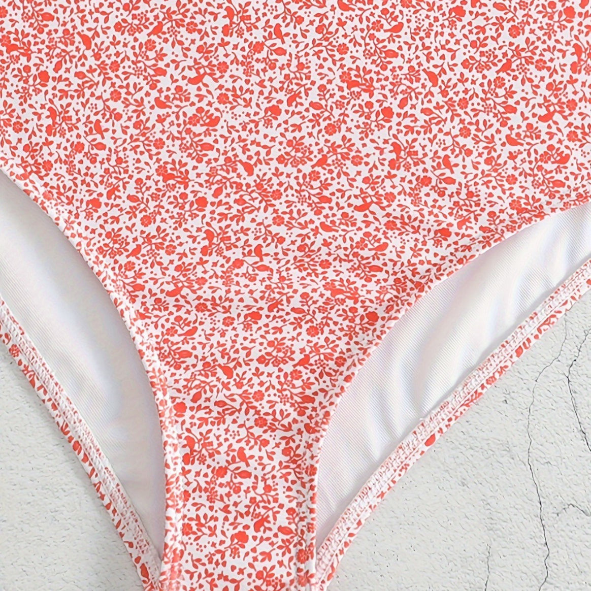Women's High-Waisted Bikini Set with Floral Pattern Mune Fashion