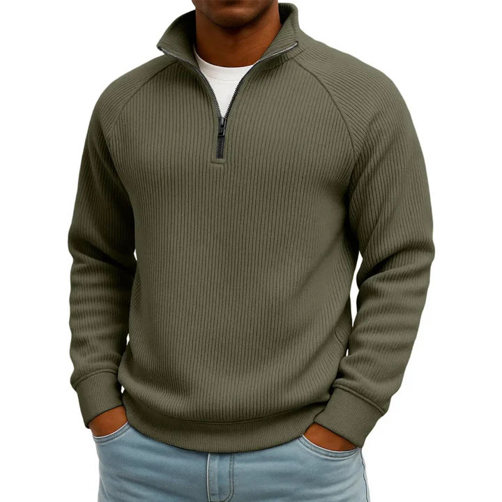 Men's Comfortable Sweater with Stand-up Collar Mune Fashion
