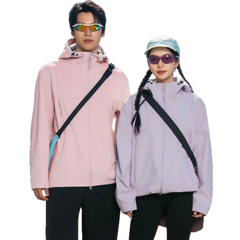 Men's Softshell Outdoor Jacket with Hood, Windproof and Water-Repellent Mune Fashion