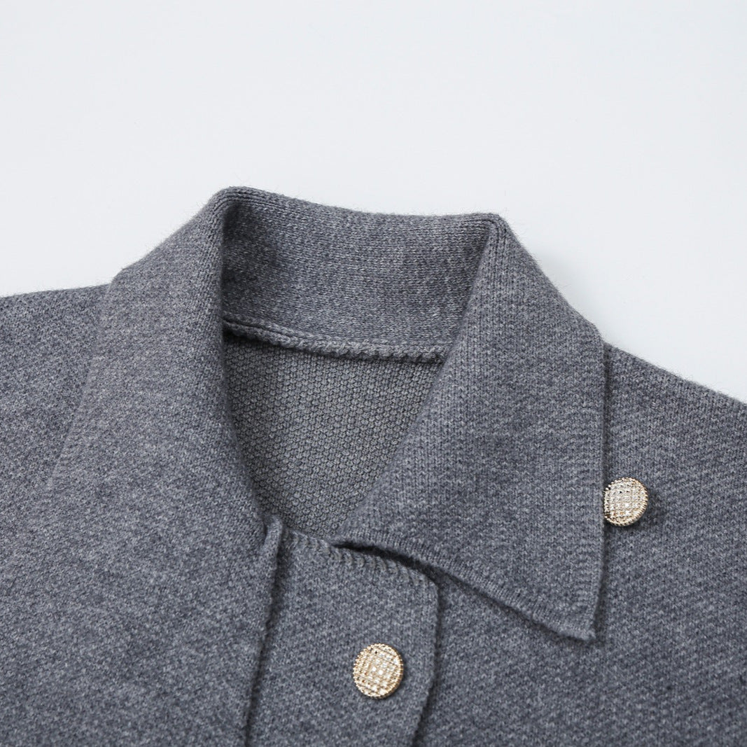 Women's Short Blouson Coat in Cocoon Cut with Asymmetrical Shawl Collar and Waist Belt Mune Fashion