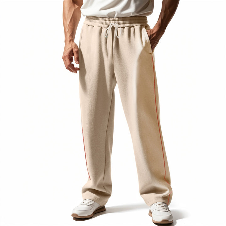 Men's casual jogging pants with drawstring and side decorative stripe Mune Fashion
