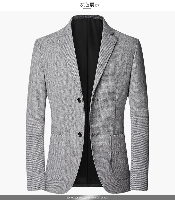 Men's Unstructured Casual Blazer made of Wool Blend with Patch Pockets Mune Fashion