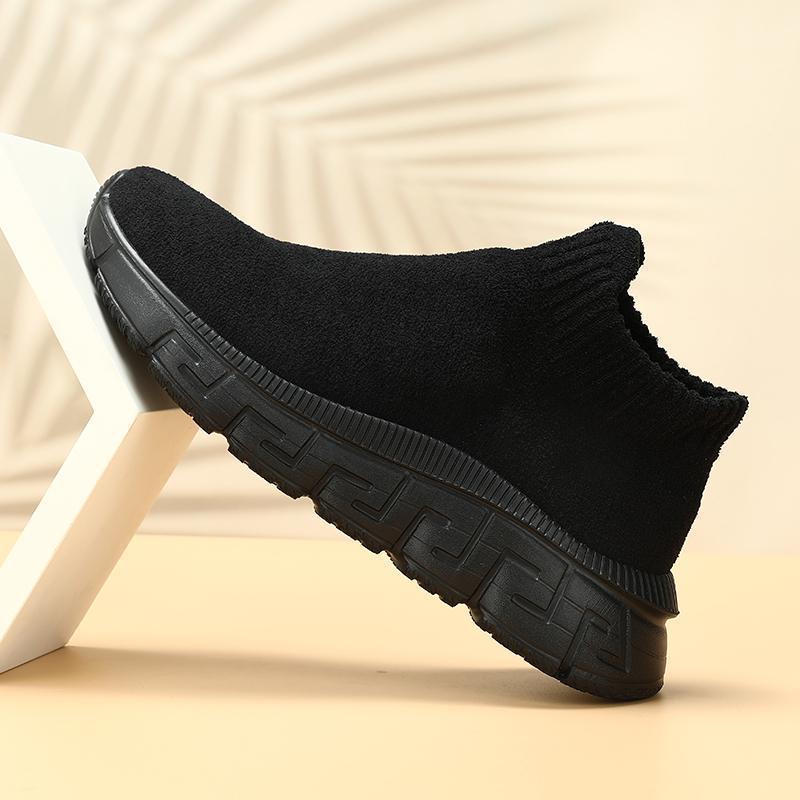 Women's cozy sock sneaker made of teddy velvet with elastic shaft and shock-absorbing profile sole Mune Fashion