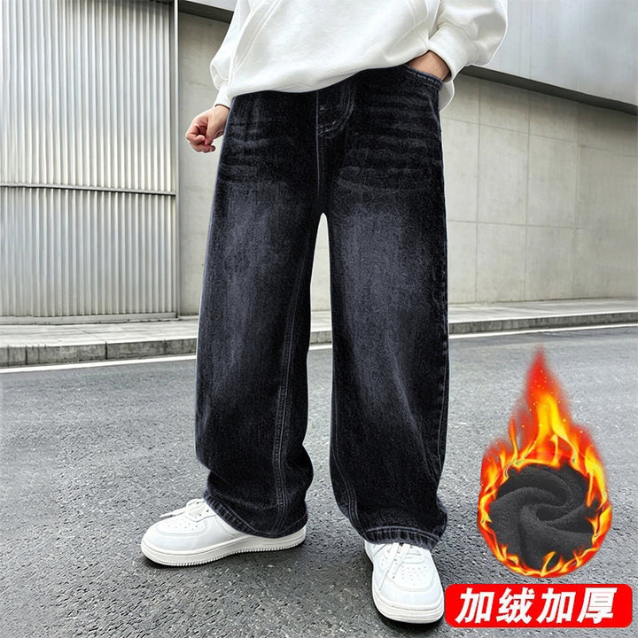 Women wide jeans pants with elastic waistband and trendy cut Mune Fashion