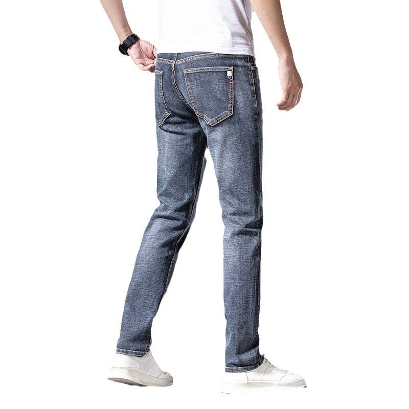 Men's Slim-Straight Stretch Jeans with Light Used Look Mune Fashion