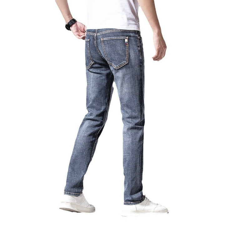 Men's Slim-Straight Stretch Jeans with Light Used Look Mune Fashion