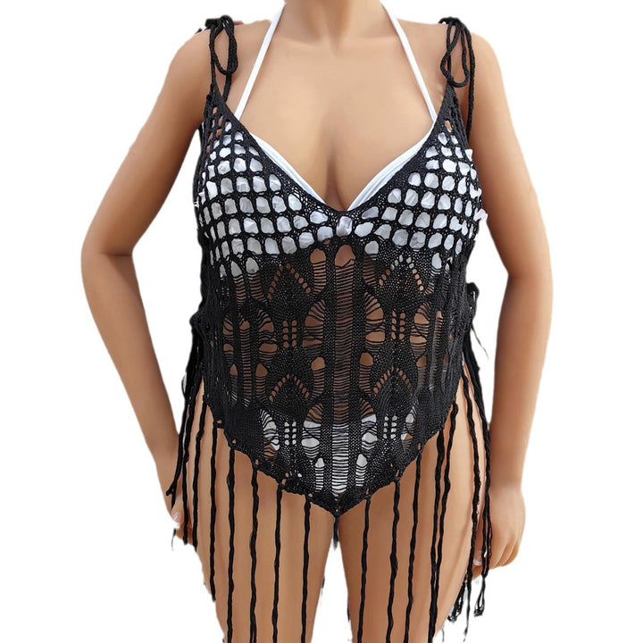Women's crochet bikini top with frayed details Mune Fashion