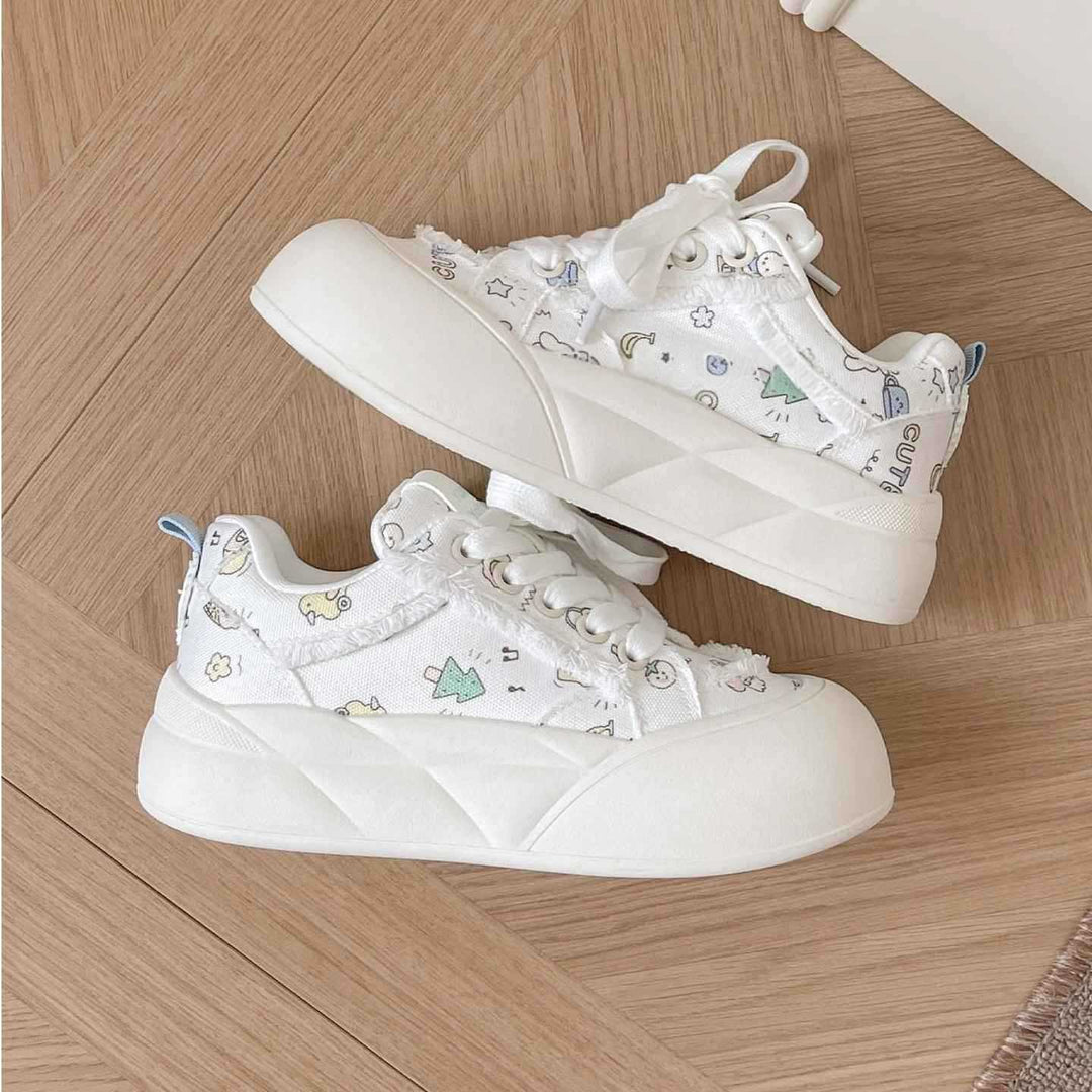 Ladies' Fashion Casual Sneakers with Floral Design and Comfortable Sole Mune Fashion