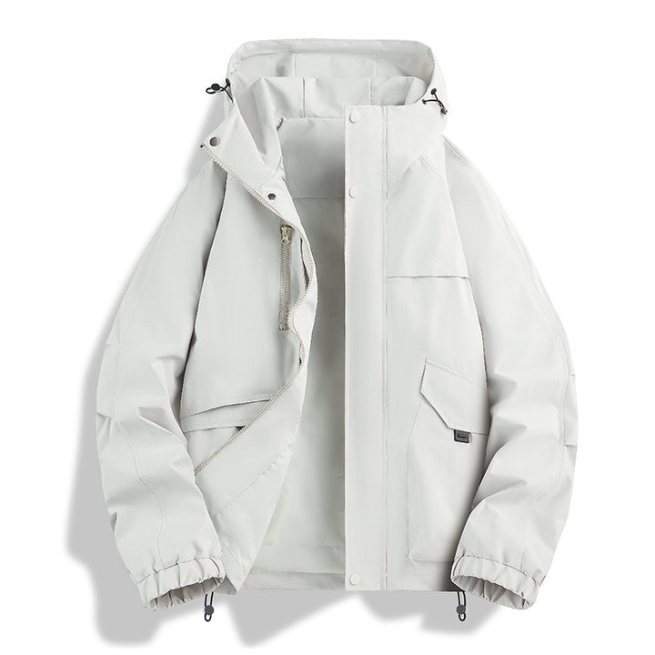 Unisex Lightweight two-tone wind and rain jacket with hood, drawstring and zip pockets Mune Fashion