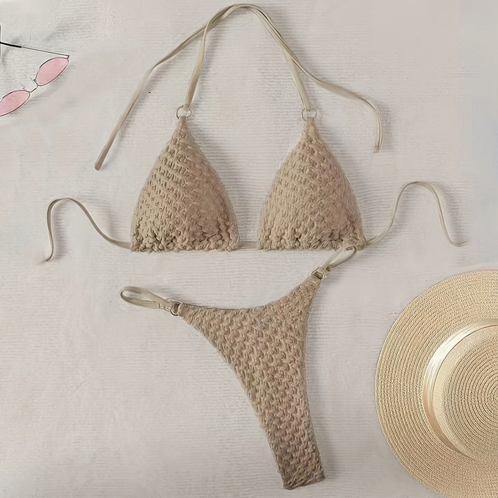 Women's Triangle Bikini with Braided Structure Mune Fashion