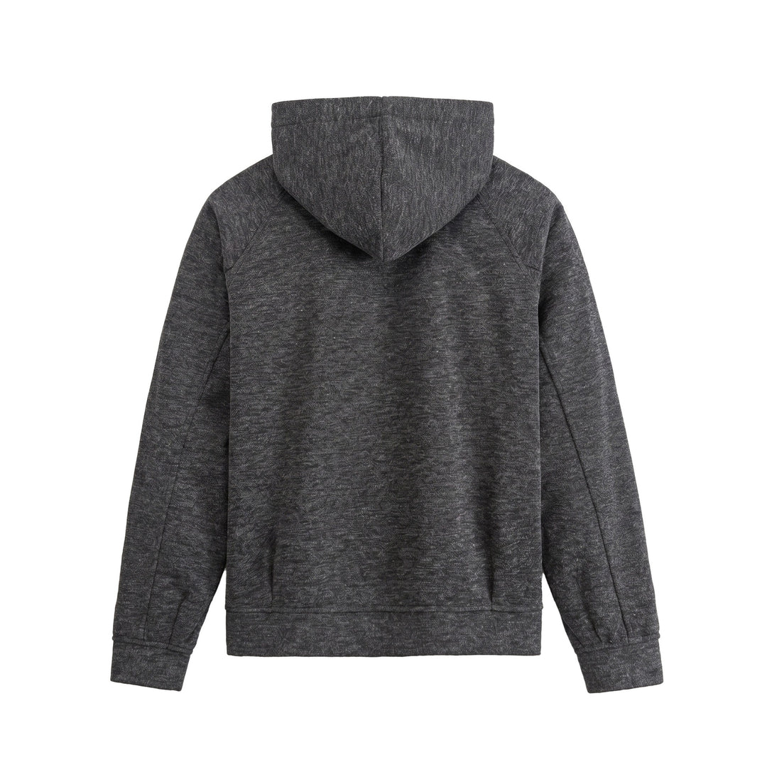 Unisex Short Cut Boxy Hoodie Jacket made of Sweat with Snap Placket and Side Pockets Mune Fashion