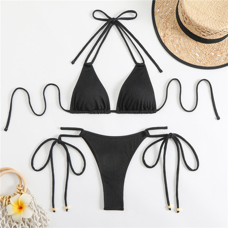 Women's Triangle Bikini Set with Adjustable Ties Mune Fashion