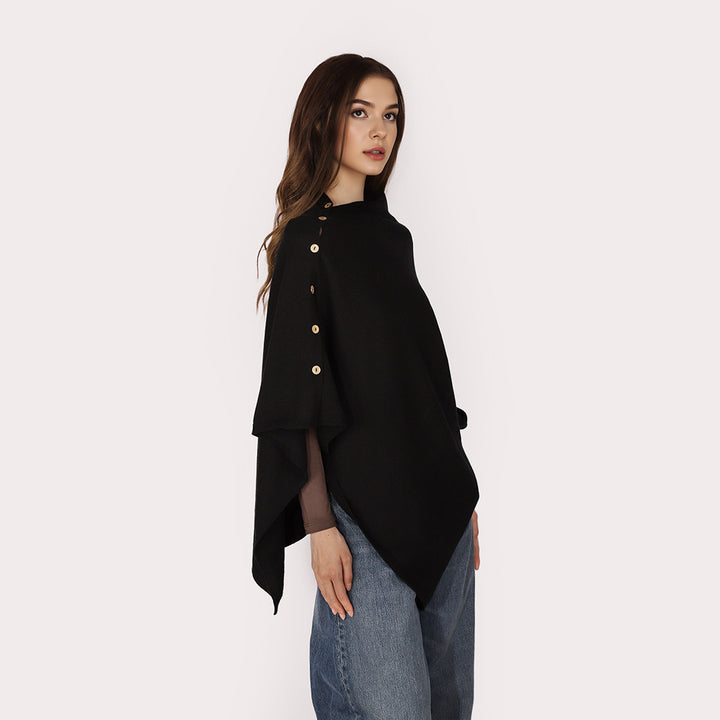 Women Oversize-Oriental Jacquard Cover-Up with Paisley Medallion and Decorative Stitch Mune Fashion