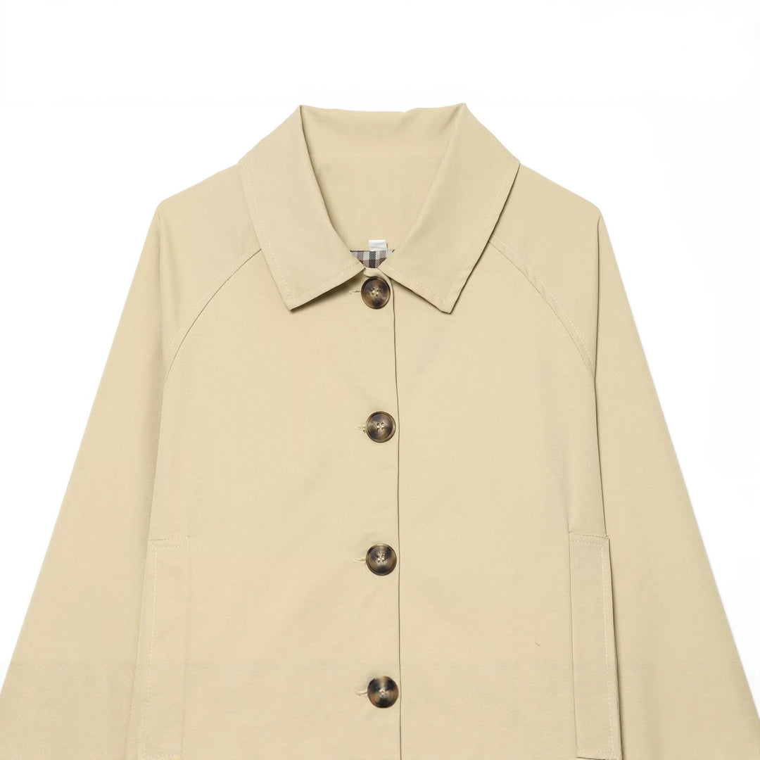 Ladies Cropped Transition Jacket with Raglan Sleeves and Horn Button Placket Mune Fashion
