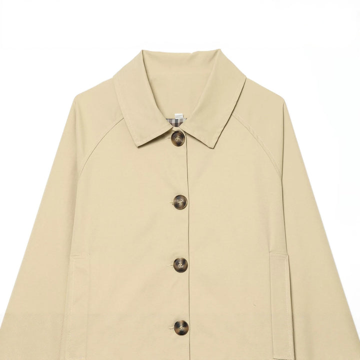 Ladies Cropped Transition Jacket with Raglan Sleeves and Horn Button Placket Mune Fashion