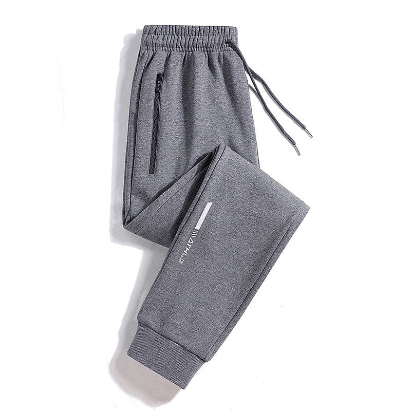 Men's Sporty Jogging Pants with Zipper Pocket, Drawstring, and Elastic Cuffs Mune Fashion
