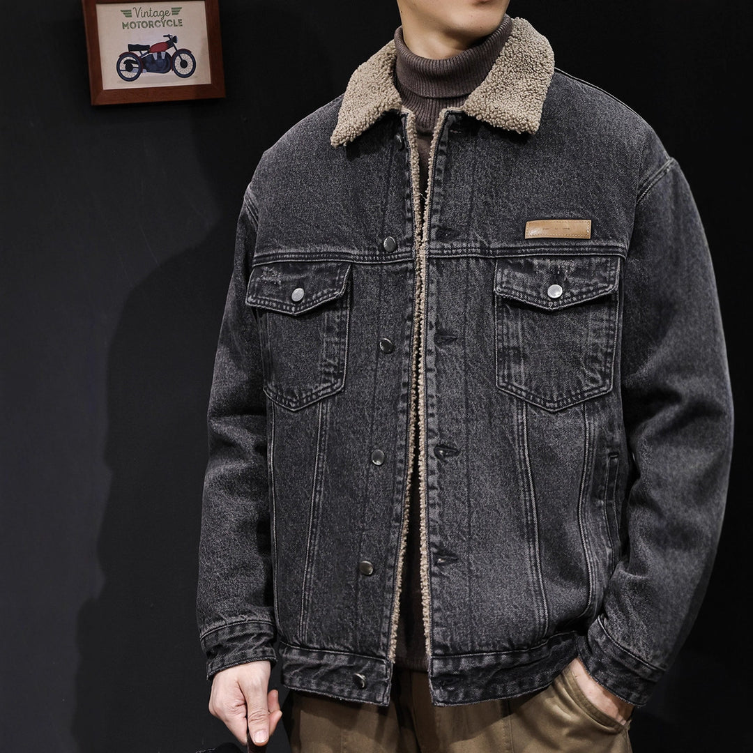 Men's Casual Denim Jacket with Teddy Lining Mune Fashion