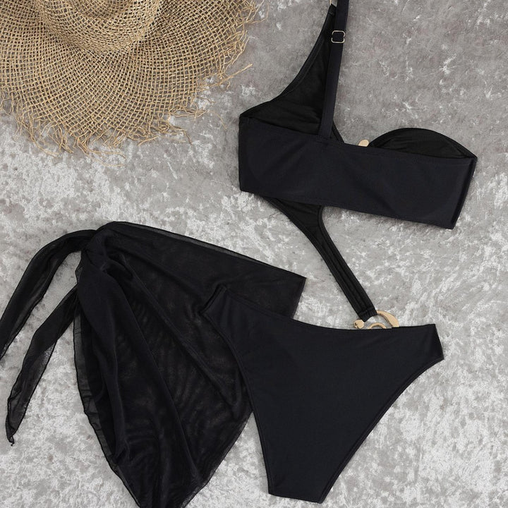 Ladies Monokini with asymmetrical design and elegant draping Mune Fashion
