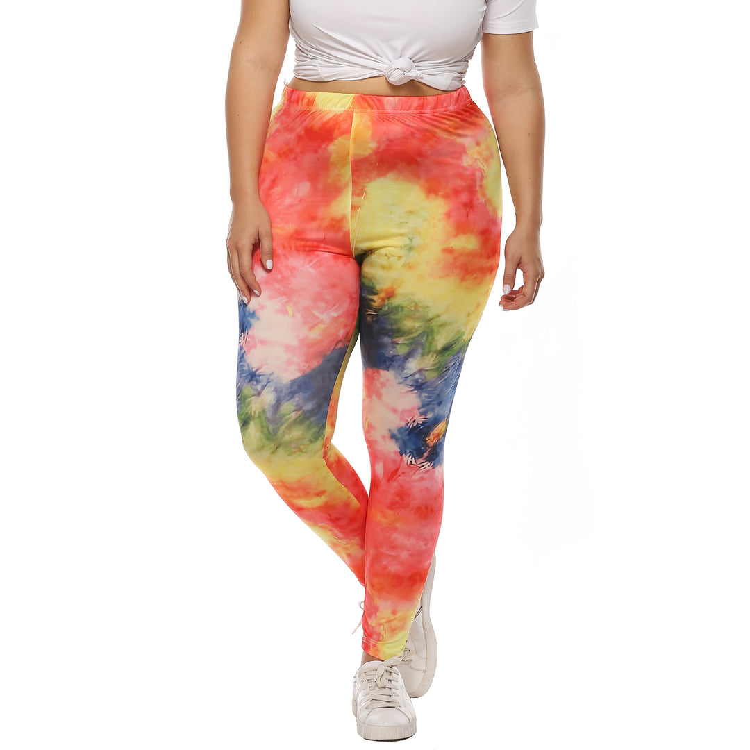 Women's colorful leggings with modern tie-dye pattern Mune Fashion