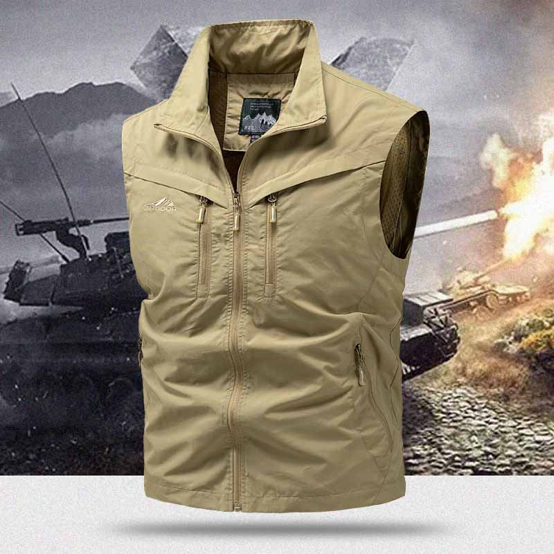 Men's Technical Utility Vest with High Collar and Multi-Pockets Mune Fashion