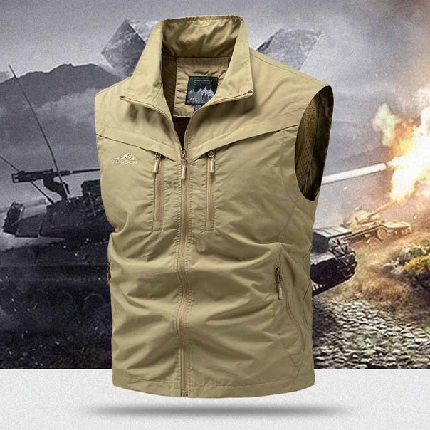 Men's Technical Utility Vest with High Collar and Multi-Pockets Mune Fashion