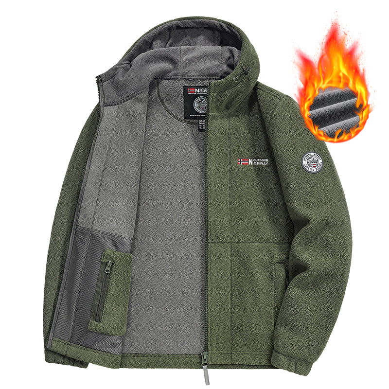 Men's fleece jacket with practical collar protection Mune Fashion