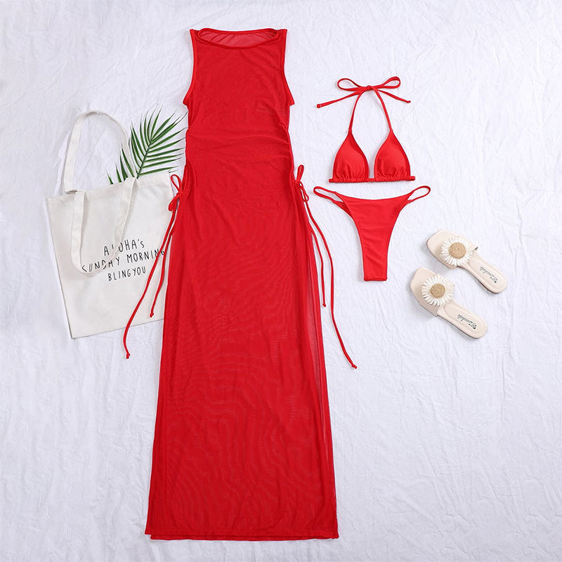 Women's beach dress with asymmetrical wrap design Mune Fashion