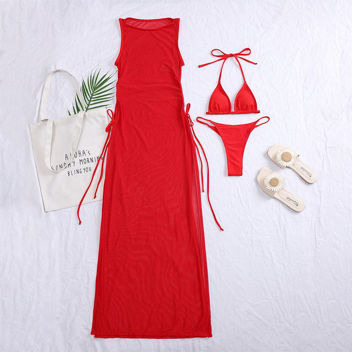 Women's beach dress with asymmetrical wrap design Mune Fashion